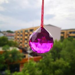 Chandelier Crystal Top Quality 40mm Dark Purple Faceted Sphere (Free Rings ) Glass Ball Pendants For Christmas Tree Decoration