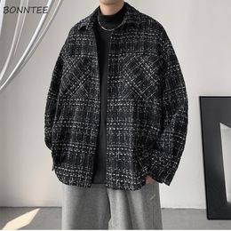 Men's Jackets Jackets Men Plaid Handsome Cargo Autumn Fashion All-match Casual Ulzzang Baggy Cool Streetwear Daily Simply Pockets Cozy 230311