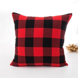 Pillow Soft Cover Case Christmas Red-black Plaid Cushion Sofa Bed Car Cafe Decor