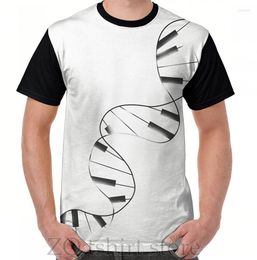 Men's T Shirts DNA Piano Graphic T-Shirt Men Tops Tee Women Shirt Funny Print O-neck Short Sleeve Tshirts