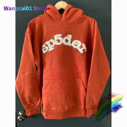 Men's Hoodies Sweatshirts Orange Sp5der 555555 Hoodie Men Women High Quality Spider Web Hooded Young Thug Pullover 0912H7LKM