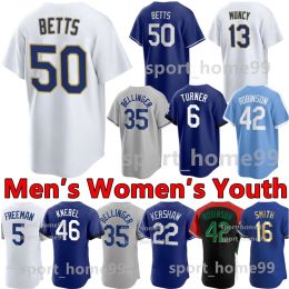 2023 Custom 50 Mookie Betts Jersey 5 Freddie Freeman 11 Miguel Rojas 9 Gavin Lux 3 Chris Taylor 60 Yonny Hernandez 13 Max Muncy 22