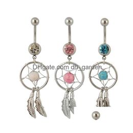 Navel Bell Button Rings D0008 Dream Belly Ring Mix Colors Drop Delivery Jewelry Body Dhgarden Dhsz1