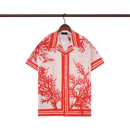 Mens Casual Shirts short sleeve shirt Beach style stitching colorful Classic Business T-shirt Button Lapel Slim fit quality shirts summer vacation plus size #017