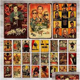 Metal Painting Quentin Tarantino Movie Tin Sign Retro Poster Plate Bar Club Wall Stickers Vintage Plaque Home Decor Iron Drop Delive Dhudv