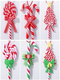 Factory Christmas Lollipop Ornaments Sweet Candy Cane Hanging Decorations Mini Colourful Pendants Peppermint RRA