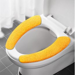 Toilet Seat Covers Cover Padsthicker Soft Bathroom Warmer Handle Pad Stretchable Washable And Easy Installation