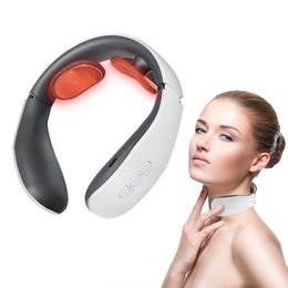 Other Massage Items Electric Neck Massager Tens Machine Cervical Body Massage Device Heating Back Pain Shoulder Vibrator Therapy Pulse Pain Relief 230310