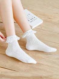 Women Socks 1 Pair Lace Cute Cotton Girl Short Tube JK Lolita Princess