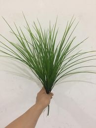 Decorative Flowers Artificial Plastic Long Leaf Grass Bunch Greenery Orchid Leaves Plant For Home Shop Flower Decoration