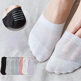 Women Socks HSS Brand Women's Summer Thin Shallow Mouth Invisible Japanese Solid Colour Mesh Breathable Non-slip