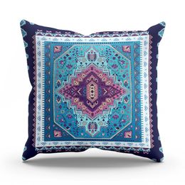 Pillow Mingzu Style Light Luxury Bright Silky Printed With PP Cotton Core Sofa Meditation /Decorative
