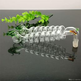 Smoking Pipes Multi-spiral bending pot with colour faucet Glass Bongs Glass Smoking Pipe Water