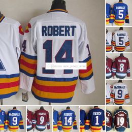 1972-1999 Movie Retro CCM Hockey Jersey Embroidery 9 LannyMcDonald 14 ReneRobert 19 JoeSakic 5 RobRamage 8 TeemuSelanne 1 ChicoResch Vintage Jerseys