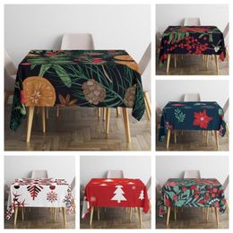 Table Cloth Christmas Tablecloth Dustproof Dining Square Soft European Style Creative Printing Protector Cover Daily Use