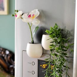 Decorative Flowers 1 PC Simulated Flower Succulent Plant Fridge Magnet Bonsai Magnetic Potted Hanging Wall Decor For Garden Home