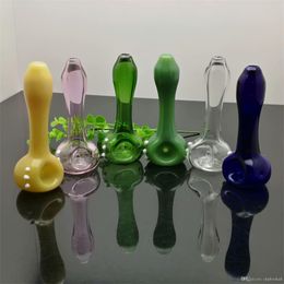 Smoking Pipes Coloured flat-bottomed pipe Glass Bongs Glass Smoking Pipe Water Pipes Oil Rig Glass