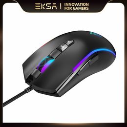 EM110 RGB USB Wired Gaming Mouse 8000 DPI 7 Buttons Programmable Ergonomic Mice For Computer PC Gamer with 6 RGB Backlight