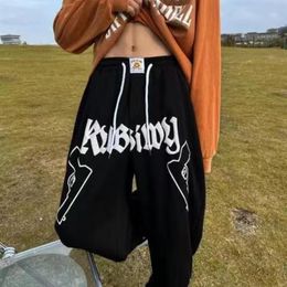 Mens Pants streetwear men fashion letters printed casual sports pants high street ins hiphop straight 230310