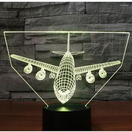 Night Lights 3D LED Light Hang Missile Bomber Positive Come With 7 Colours Plane Aircraft For Home Decoration Lamp