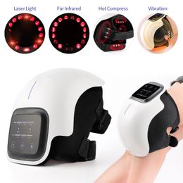 Leg Massagers Electric Knee Massager Infrared Laser Warm Compress Air Pressure Vibration Massage Joint Physiotherapy For Arthritis Pain Relief 230310