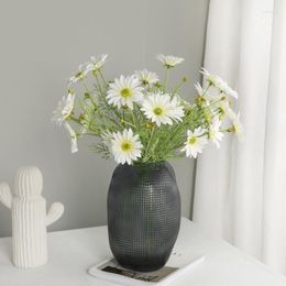 Decorative Flowers Long Feel Summer Chrysanthemum Small Fresh Simulation Decor Daisy Bouquet Living Room Coffee Table Decoration Artificial