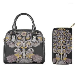 Evening Bags Twoheartsgirl Female Crossbody Bag Peacock Printed PU Leather Flaps Ladies Top-handle Commute Women Messenger Shoulder Sac