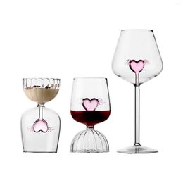 Wine Glasses Heart Shape Cocktail Glass Cup 350/500ml Red Champagne Kitchen Utensils Water Grap Wedding Party Birthday Gift
