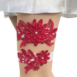 Bridal Garters Embroidery Flower for Women/Female/Bride Thigh Ring Bridal Leg Garter Wedding Garters Belt Garter Set