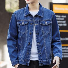 Men's Jackets Men's Spring Autumn Casual Denim Jacket Streetwear Fashion Turn Down Collar Jean Jacket Men Denim Outerwear 230311