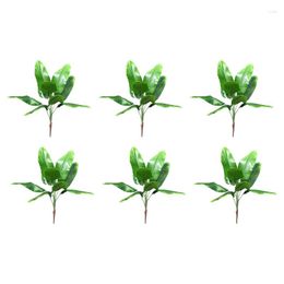 Decorative Flowers AFBC 6X Artificial Plants Tropical Leaves Banana Tree Faux Palm Leaf Of Plant Fake Indoor Outside Garden Wedding Decor