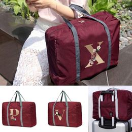 Duffel Bags 2023 Nylon Foldable Travel Unisex Large Capacity Luggage Bag Women Handbags Men Gold Letter Series