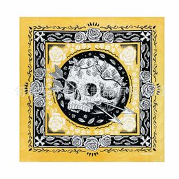 Fashion face neck gaiter 100% cotton square scarf skull Bandana Halloween ghost mask hip-hop dance sports headband