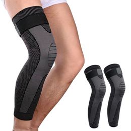 Elbow Knee Pads SKDK 1Pair Elasticity Long Knee Protector Brace Sports Knee High Elastic Compression Knee Sleeve Brace Knee Support Sleeves 230311