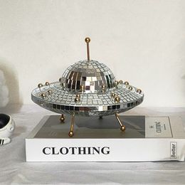 Decorative Objects Figurines Room Decor Disco Ball UFO Space World Boho Desk Living Ornament Christmas Decorations Items 230310