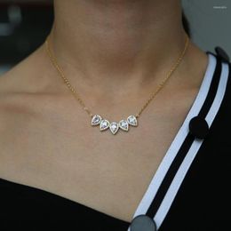 Chains Wedding Engagement Gift Shiny Sparking Bling Clear Cz Tear Drop Link Bar Unique Fashion Jewelry Women Bridal Diamondss Necklace