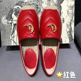 New Luxury Brand Design Goat Leather Woman Espadrilles Classical High Quality Slip On Loafers Comfortable Flat Fisherman Shoes mkjklip rh6000003