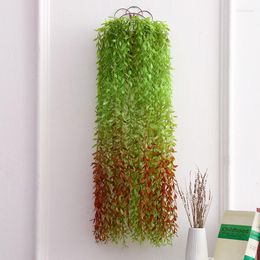 Decorative Flowers 100CM Artificial Plants Willow Leaf Leaves Vine Wedding Set Decoration Plant Rattan El Window Home Party