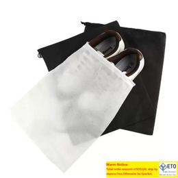 Thicken Nonwoven Storage Dustproof Travel Hanging Drawstring Shoe Household Black White Shoes Storage Bag