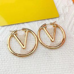 Luxury designer earrings fashion gold hoop earrings lady women party earring wedding Mothers Thanksgiving lovers gift engagement Jewellery for bride earings