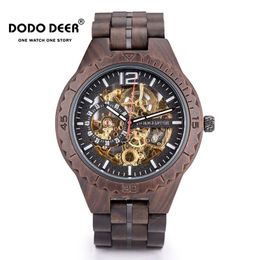 Wristwatches Relogio Masculino Men Watch DODO DEER Wood Automatic Personalised Customiz OEM Anniversary Gift For Him Engraving