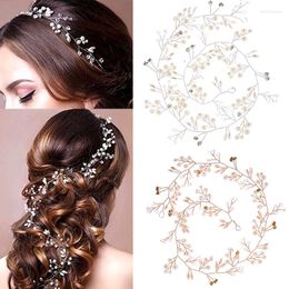 Headpieces Fashion Rose Gold Silver Colour Handmade Headband Wedding Bridal Hairband Pearl Crystal Headdress Rhinestone Hair Accessories