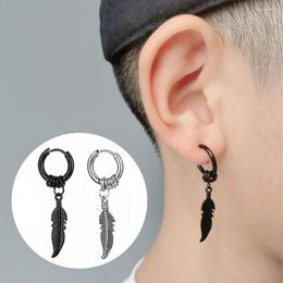 Stud Earrings 1PC Hoop Feather Earring Titanium Steel Jewelry Accessories Fashion Personalized