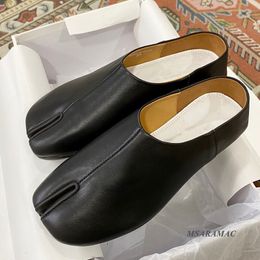 Dress Shoes Mens Black Leather Loafers Unisex Men and Womens Split toe Oxfords Slip on Lazy Flat Male Formal Party 230311