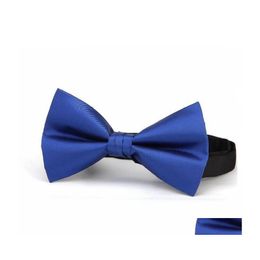 Groom Ties Cummerbunds Solid Bow Tie For Men Adt Butterfly Male Wedding Evening Party Neckwear Black Red Blue Bowknot 2Pcs/Lot Dro Dhubh