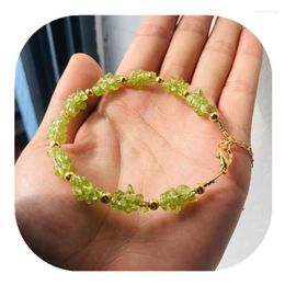 Decorative Figurines Natural Peridot Chip Bracelet Crystal Healing Stones For Sale