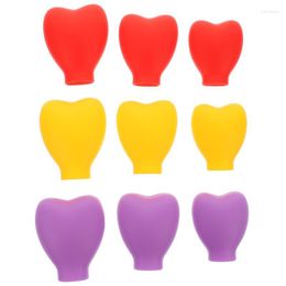 Makeup Brushes 9Pcs Reusable Brush Covers Silicone Protector Cover Travel Cosmetic Head Pen Sleeve Storage Organiser