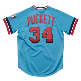 Genähte Baseball-Trikots 34 Kirby Puckett 1984 Herren Damen Jugend S-4XL Mesh Classics Retro-Trikot