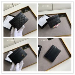 Designer Luxury Leather Signature Card Case Black Wallet