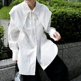 Women's Blouses Kuzuwata Turn Down Collar Bandage Solid Color Shirts Japanese Spring Vintage Blusas Mujer De Moda 2023 Single-breasted